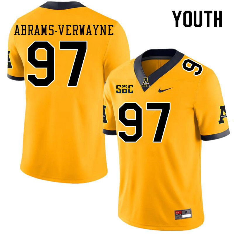 Youth #97 Kevin Abrams-Verwayne Appalachian State Mountaineers College Football Jerseys Stitched Sal - Click Image to Close